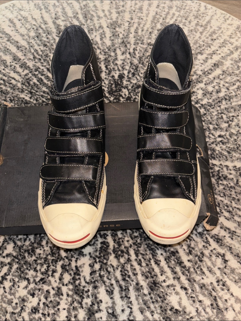 Converse x Jack Purcell Black High-Top Leather Sneakers
